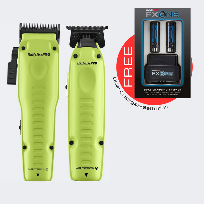 BaBylissPRO® FXONE™ Lo-ProFX Limited Edition Matte Clipper and Trimmer Combo with FREE FXONE Dual-Battery Charging Prepack