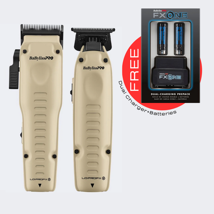 BaBylissPRO® FXONE™ Lo-ProFX Limited Edition Matte Clipper and Trimmer Combo with FREE FXONE Dual-Battery Charging Prepack