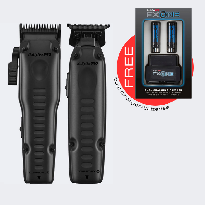 BaBylissPRO® FXONE™ Lo-ProFX Limited Edition Matte Clipper and Trimmer Combo with FREE FXONE Dual-Battery Charging Prepack