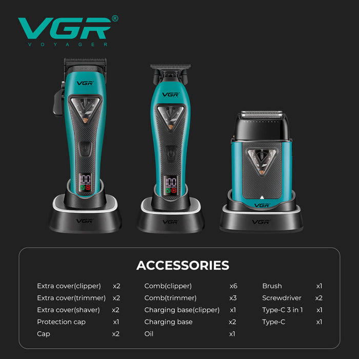 VGR V-035 S3 Professional Barber Combo 3-in-1