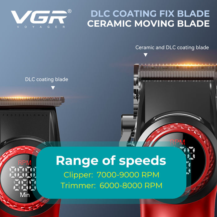 VGR V-Stepless Pro 3-in-1 Professional Barber Combo