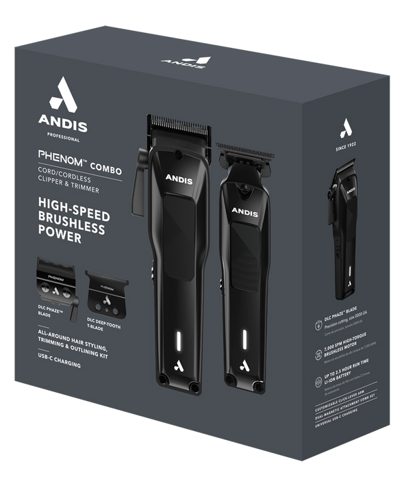 ANDIS Phenom® Clipper & Trimmer Combo - Black