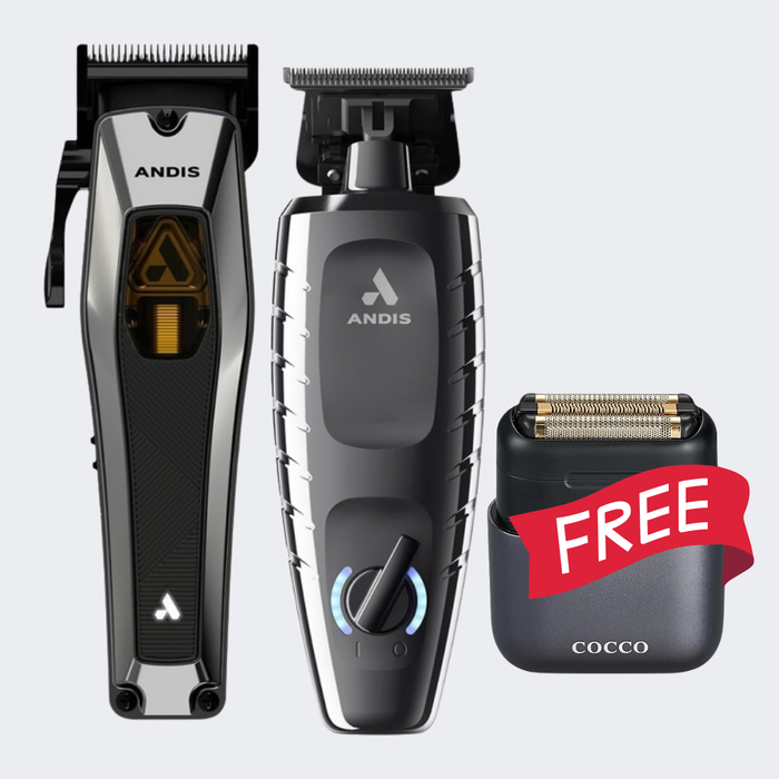 Andis Recon Clipper & GTX-EXO II Trimmer Combo  with FREE Cocco Impacto Shaver