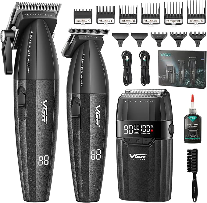 VGR V-640 S3 Professional 3-in-1 Clipper, Trimmer & Foil Shaver Combo