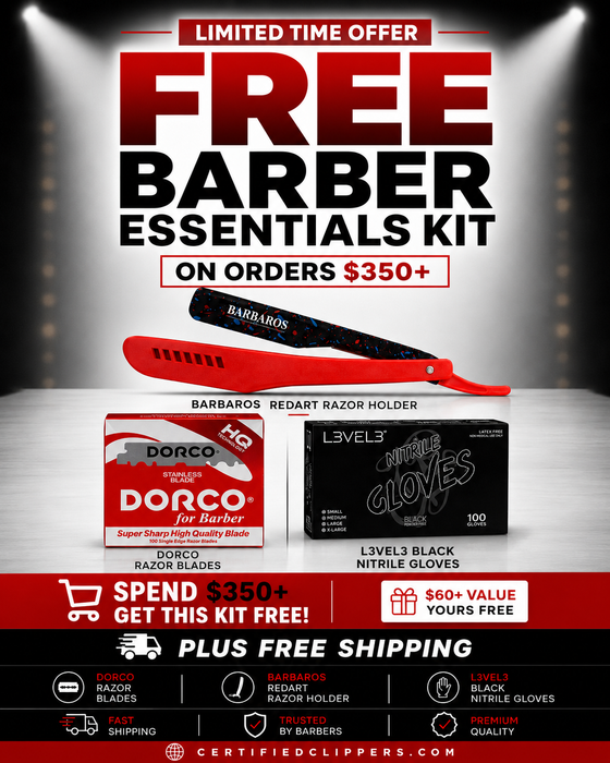 FREE Barber Essential Kit - Gloves, Blades & Razor Holder