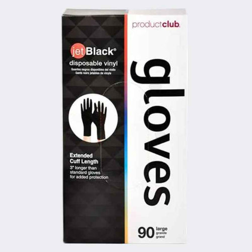 Product Club Jet Black Disposable Vinyl Gloves 90ct - Large