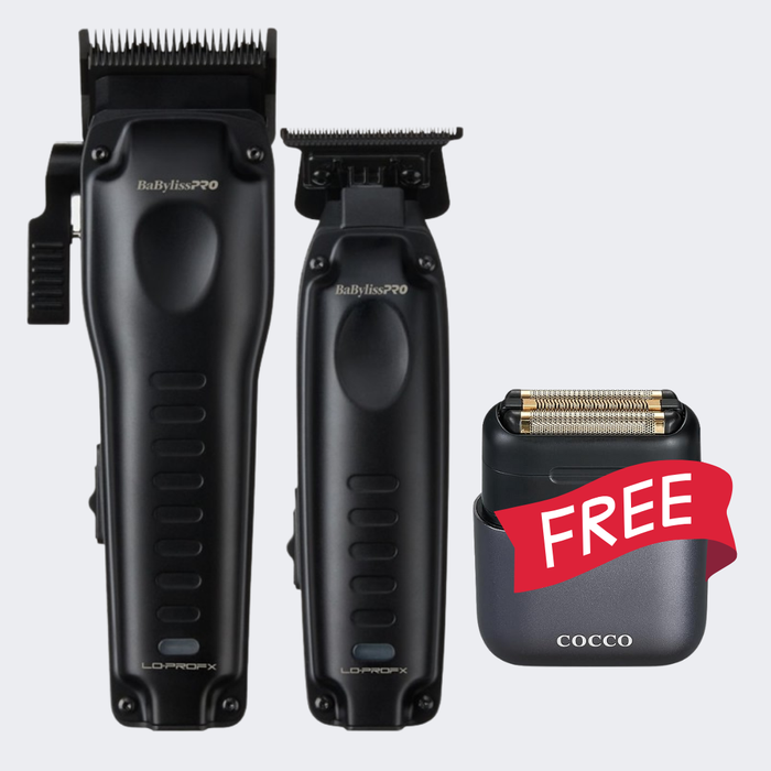 BaBylissPRO Compact LO-PRO Clipper & Trimmer Combo with FREE Cocco Impacto Shaver