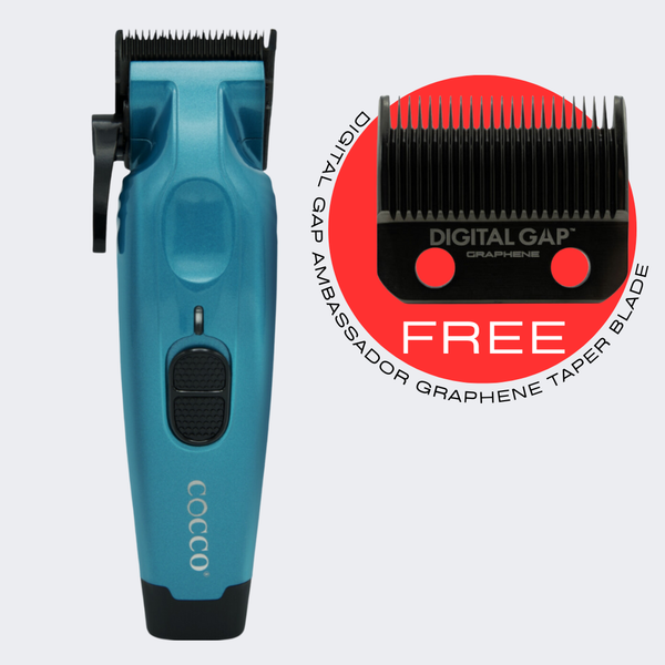 Cocco Pro Hyper Veloce Clipper Dark Teal with FREE Digital Gap Graphene Taper Blade