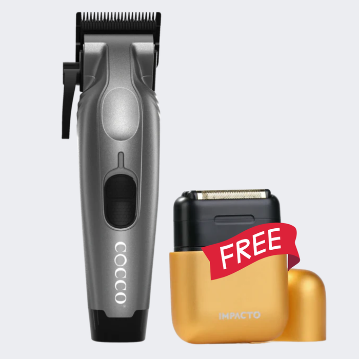 Cocco Veloce Pro Clipper Matte Grey with FREE Impacto Wet/Dry Shaver