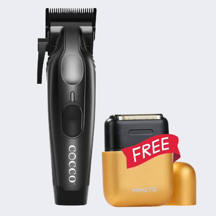Cocco Veloce Pro Clipper Matte Black with FREE Impacto Wet/Dry Shaver
