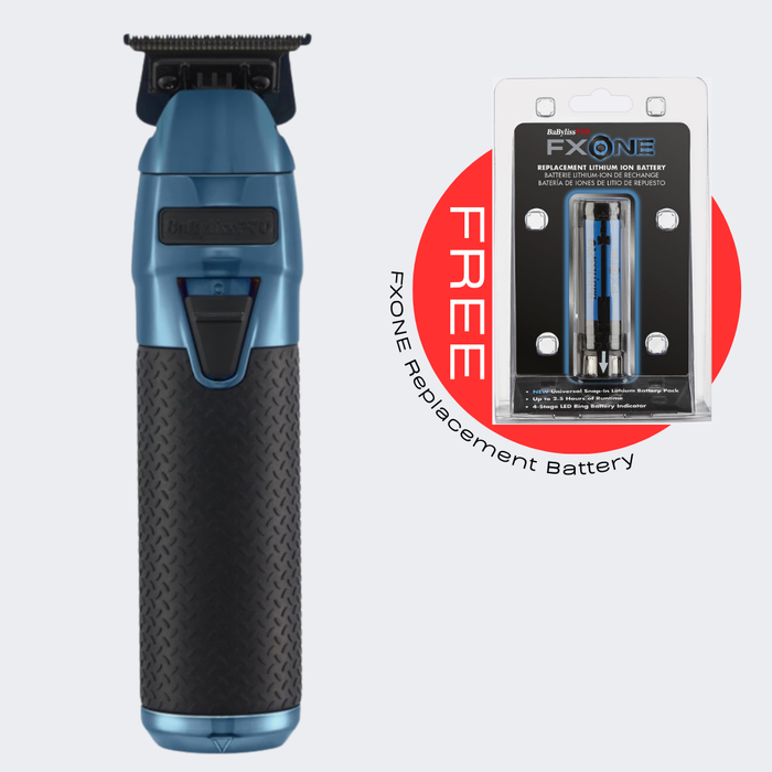 BaByliss PRO FXONE BLUEFX Trimmer FX799BL with FREE FXONE Replacement Battery