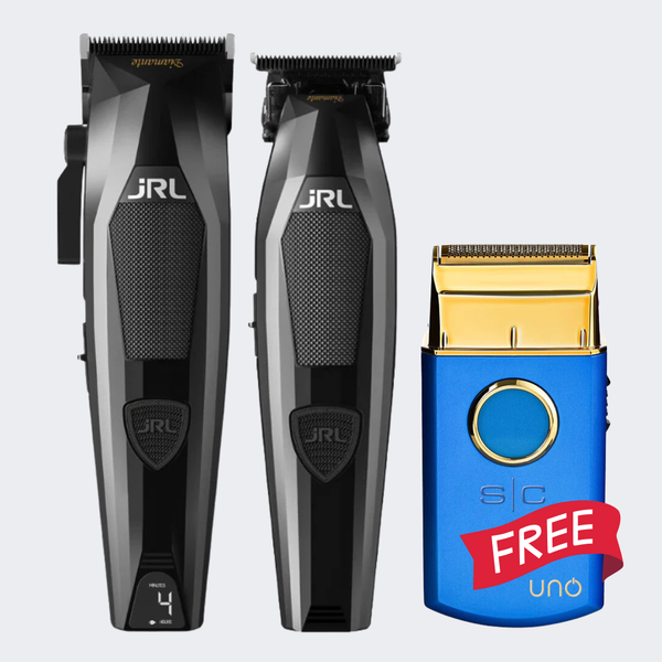JRL Professional Diamante DI2025 Clipper & Trimmer Set Black with FREE Stylecraft Uno Shaver