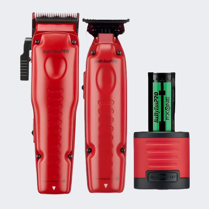 BaBylissPRO® FXONE™ Lo-ProFX Limited Edition Matte Red Clipper, Trimmer & Boosted Battery Gift Set