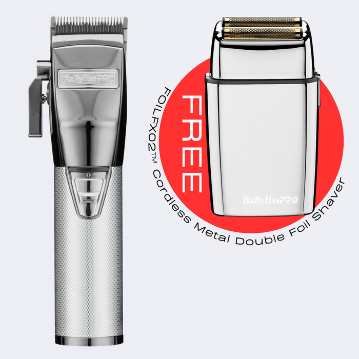 BaBylissPRO® SilverFX+ All-Metal Clipper FX870NS with FREE FOILFX02™ Cordless Metal Double Foil Shaver