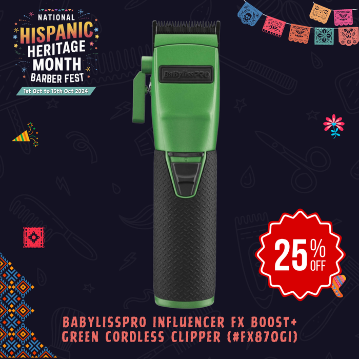 BabylissPro Influencer FX Boost+ Green Cordless Clipper (#FX870GI)