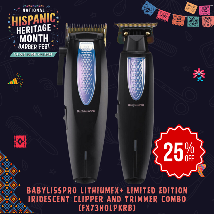 BabylissPro LithiumFX+ Limited Edition Iridescent Clipper and Trimmer Combo (FX73HOLPKRB)