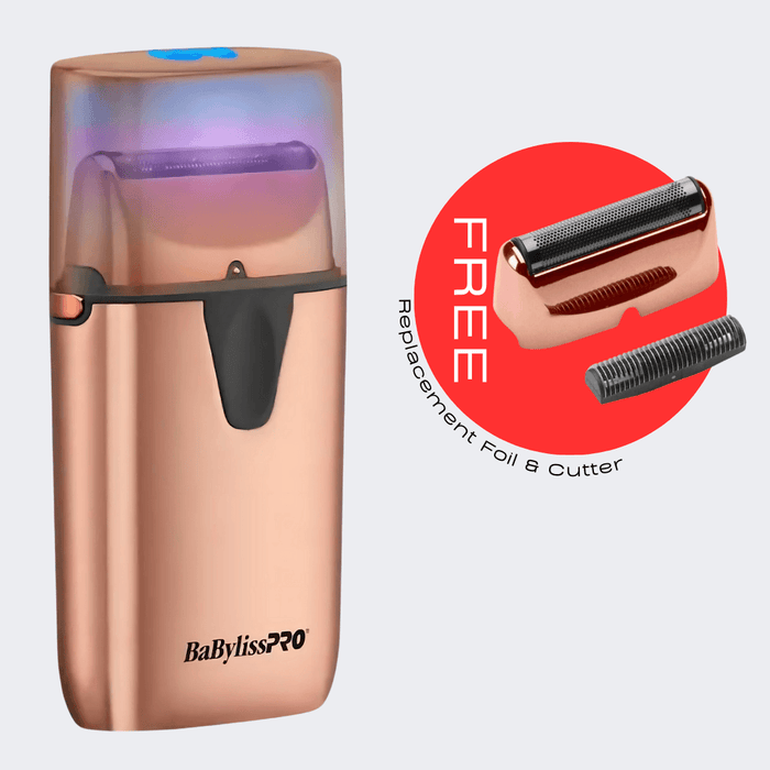 BabylissPRO UVFOIL Limited Edition Rose Gold UV Single-Foil Shaver FXLFS1RG with FREE Replacement Foil & Cutter