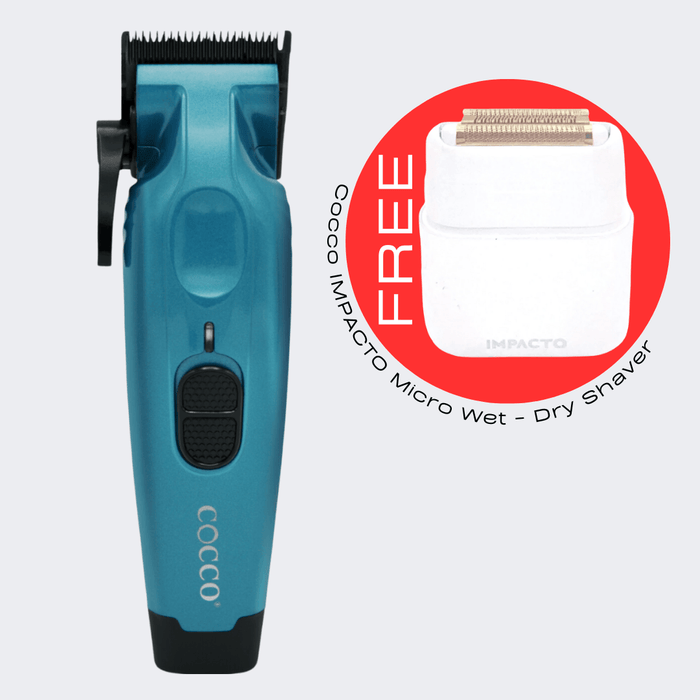 Cocco Pro Hyper Veloce Clipper Dark Teal with FREE Cocco IMPACTO Micro Wet - Dry Shaver