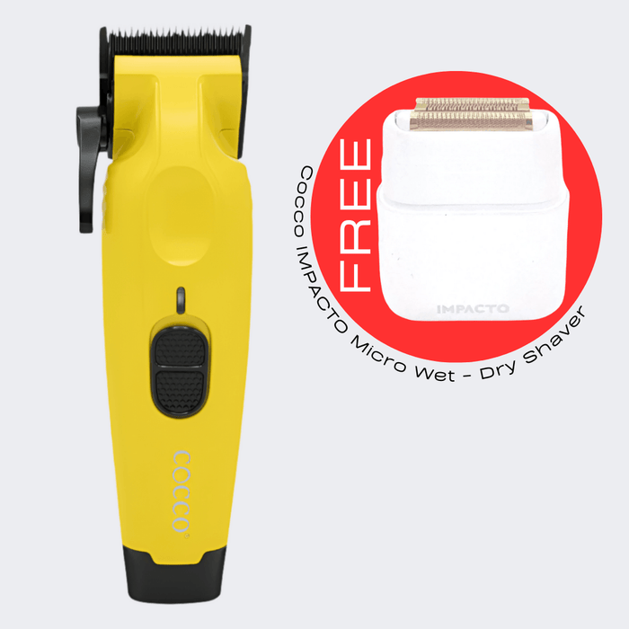 Cocco Pro Hyper Veloce Clipper Yellow with FREE Cocco IMPACTO Micro Wet - Dry Shaver