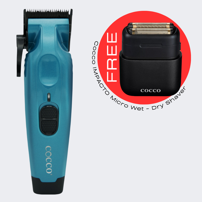 Cocco Pro Hyper Veloce Clipper Dark Teal with FREE Impacto Wet-Dry Shaver