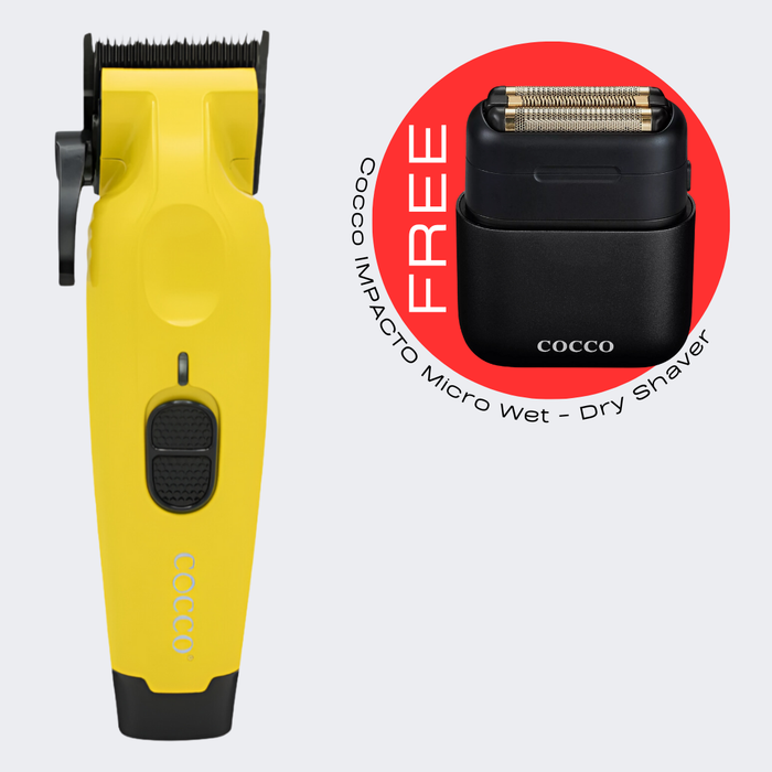 Cocco Pro Hyper Veloce Clipper Yellow with FREE Impacto Wet-Dry Shaver