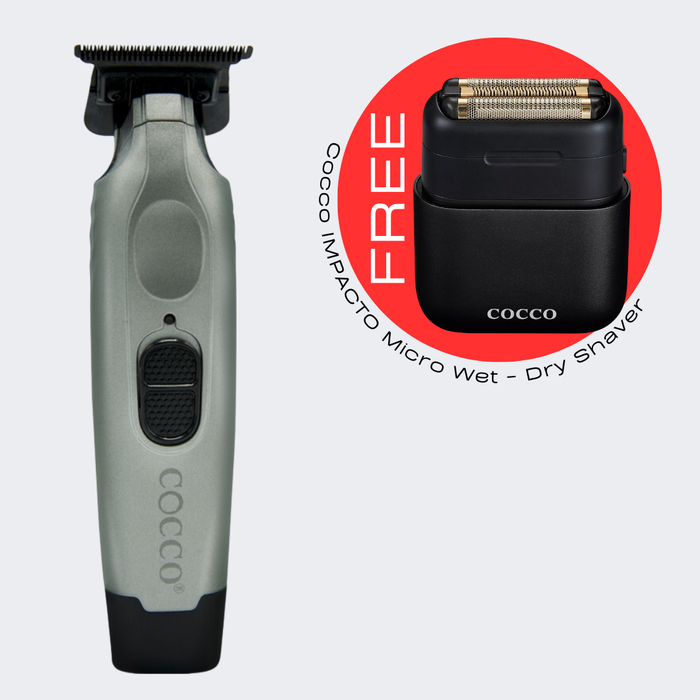 Cocco Veloce Pro Cordless Trimmer Gray with FREE Impacto Wet-Dry Shaver