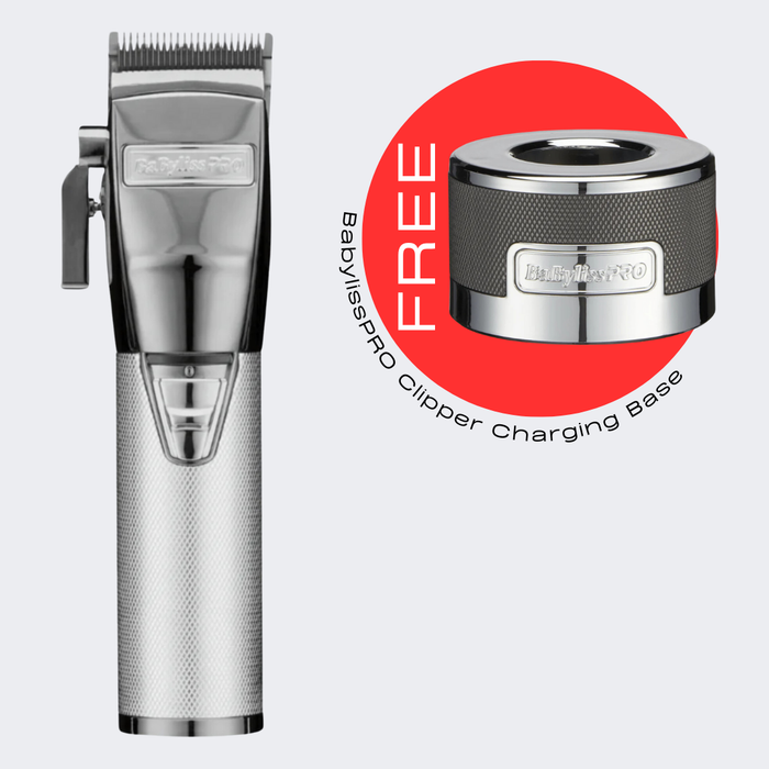 BaBylissPRO® SilverFX+ All-Metal Lithium Clipper FX870NS with FREE Charging Base