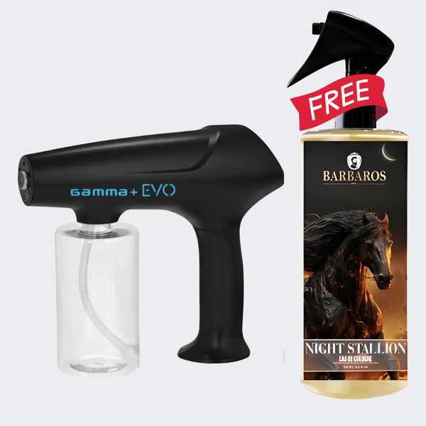 Gamma+ EVO Nano Mister Black with FREE Barbaros Aftershave Cologne Night Stallion