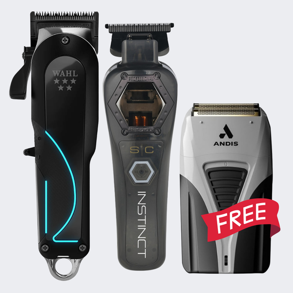 Wahl 5-Star Senior 2.0 Clipper & StyleCraft Metal Instinct Trimmer Combo with FREE Andis ProFoil Plus Shaver