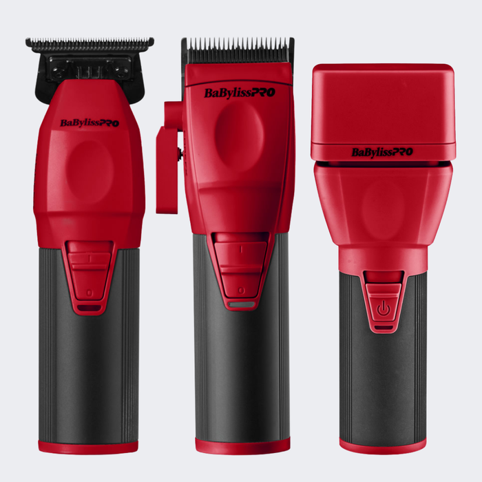 BaBylissPRO COREFX Red Clipper, Trimmer & Double-Foil Shaver Combo