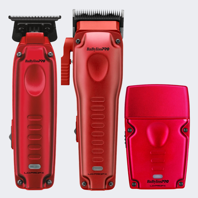 BaBylissPRO Compact LO-PRO Red Clipper, Trimmer & Single Foil Shaver Combo