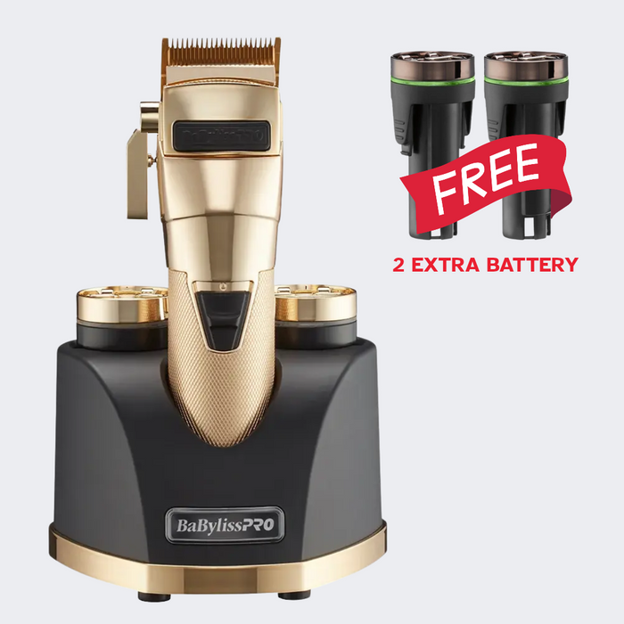BaBylissPRO Limited Edition Gold SNAPFX Clipper with FREE 2 Replacement Batteries