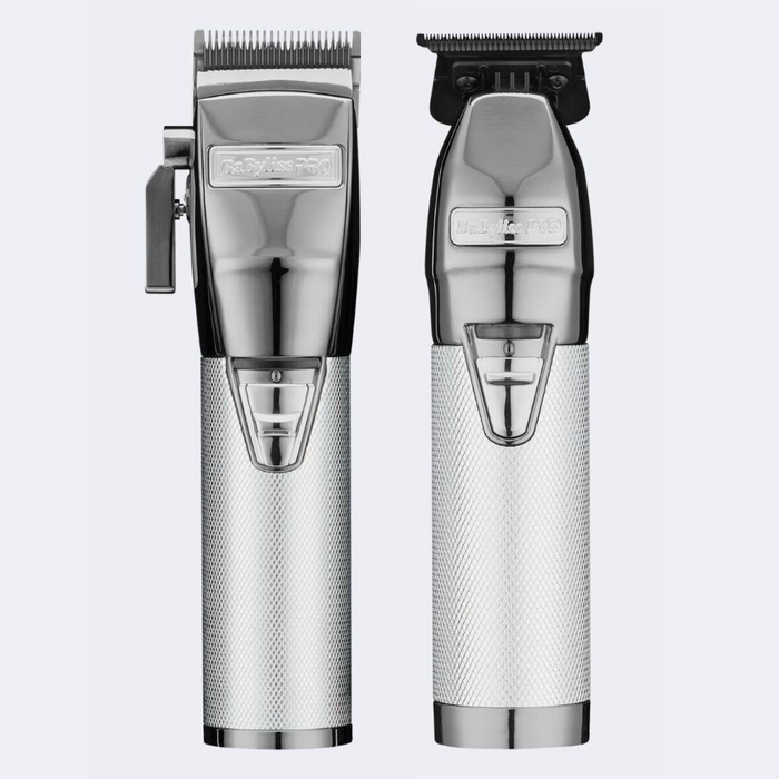 BaBylissPRO® SilverFX+ All-Metal Lithium Clipper & Outlining Trimmer Combo (FX870NS & FX787NS)