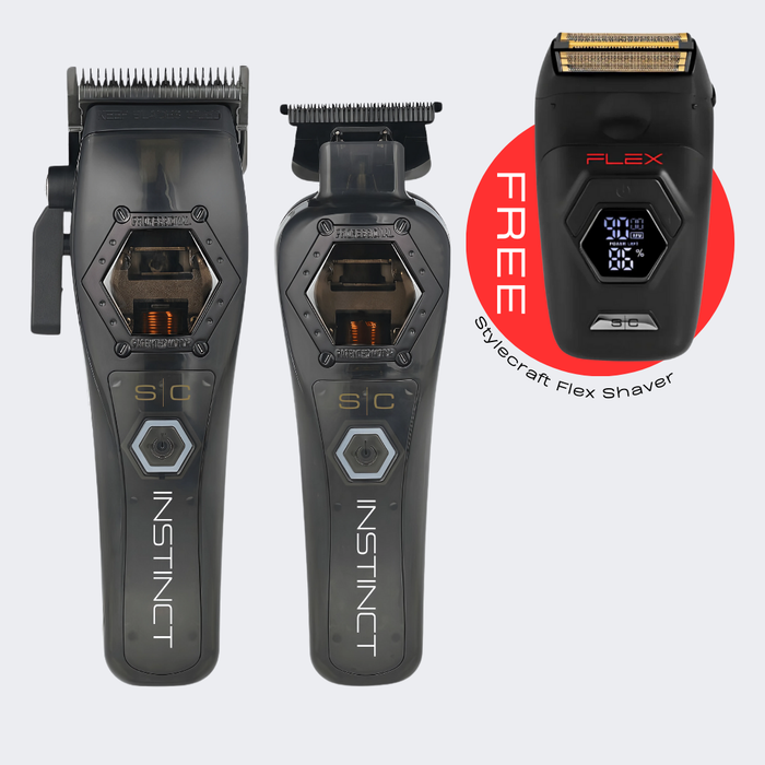 Stylecraft Instinct Metal Clipper and Trimmer COMBO with FREE Stylecraft Flex Shaver