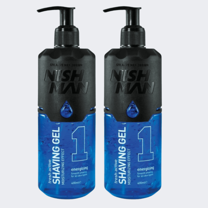 Nish Man Shaving Gel Fresh Active No.1 Energizing 400ml - PACK OF 2