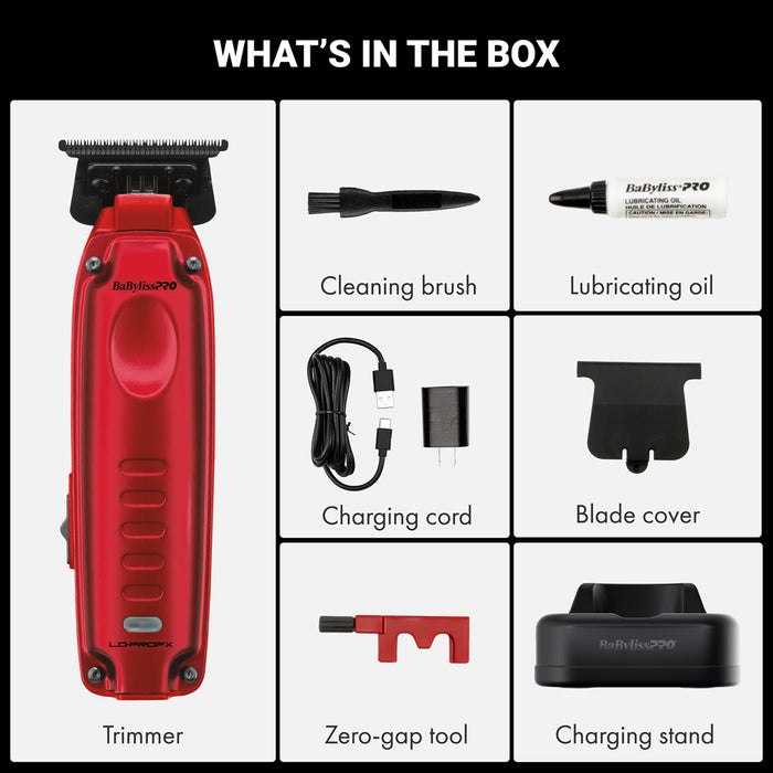 BaBylissPRO Compact LO-PRO Trimmer – Red (FX72RD)
