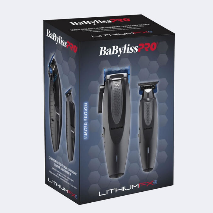 BaBylissPRO LithiumFX+ Matte Black Clipper & Trimmer Combo (FX73DUOCTMB)