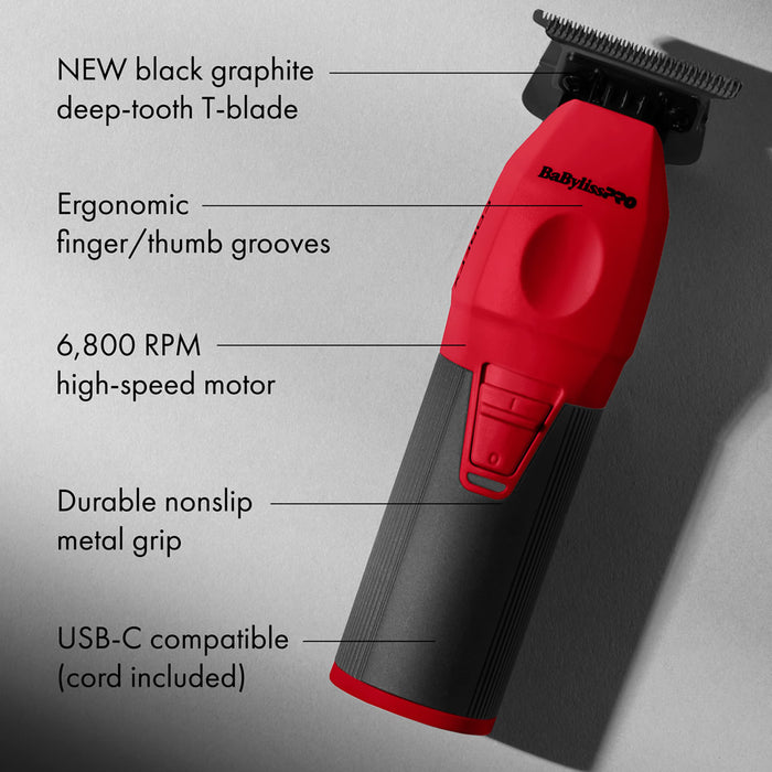 BaBylissPRO COREFX Trimmer – Red (FX76RD)