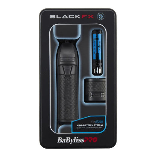 BaBylissPRO FXONE BLACKFX Clipper & Trimmer Combo with FREE UV Single Foil Matte Black Shaver & Case