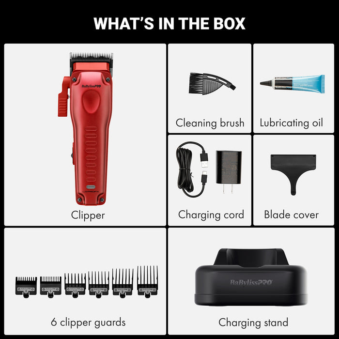 BaBylissPRO Compact LO-PRO Clipper – Red (FX82RD)