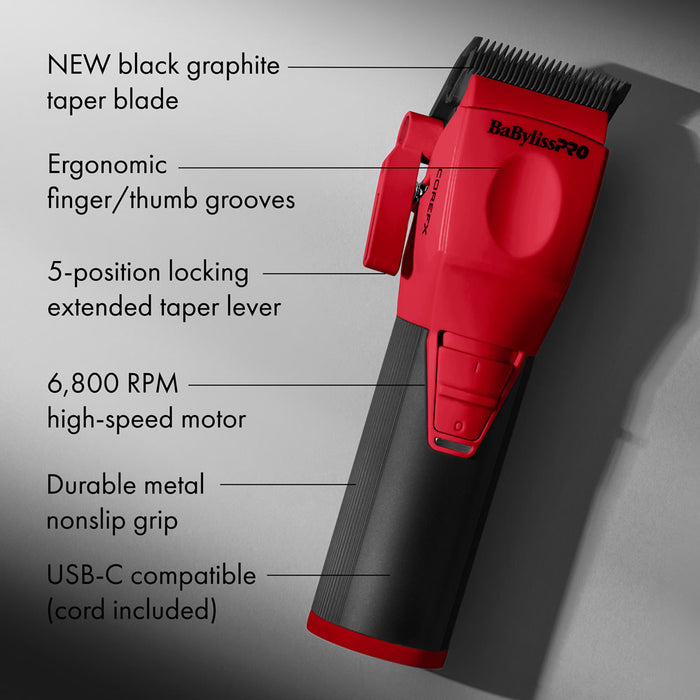BaBylissPRO COREFX Clipper – Red (FX86RD)