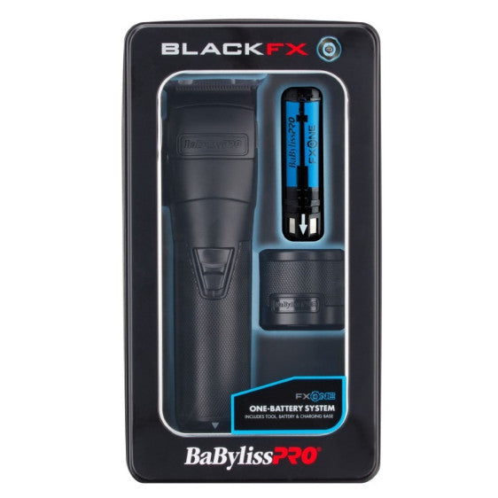 BaBylissPRO FXONE BLACKFX Clipper & Trimmer Combo with FREE UV Single Foil Matte Black Shaver & Case
