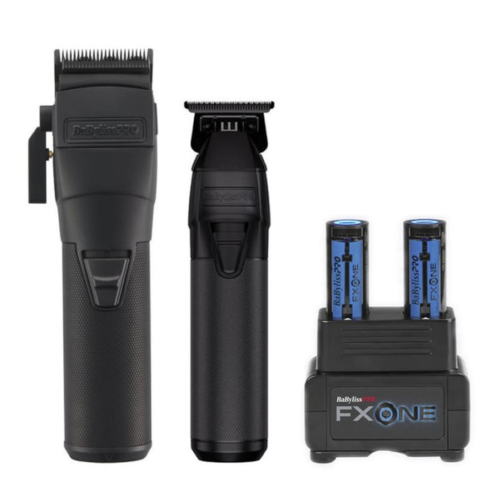 BaBylissPRO® FXONE BlackFX Clipper & Trimmer Prepack FX1CTMBTO with FREE Dual Charger+Batteries