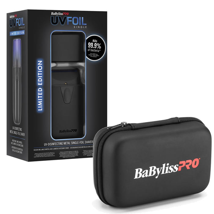 BaBylissPRO UV Single-Foil Matte Black Shaver (FXLFS1MB) with FREE Carrying Case