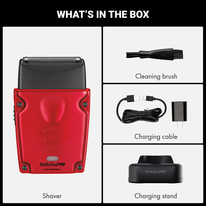 BaBylissPRO Compact LO-PRO Single Foil Shaver – Red (FXLPFS1RD)