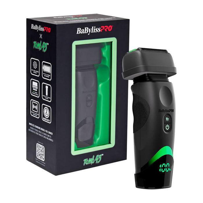 BaBylissPRO x Tomb45 Wireless-Charging Double-Foil Shaver – Black (FXT45FS)