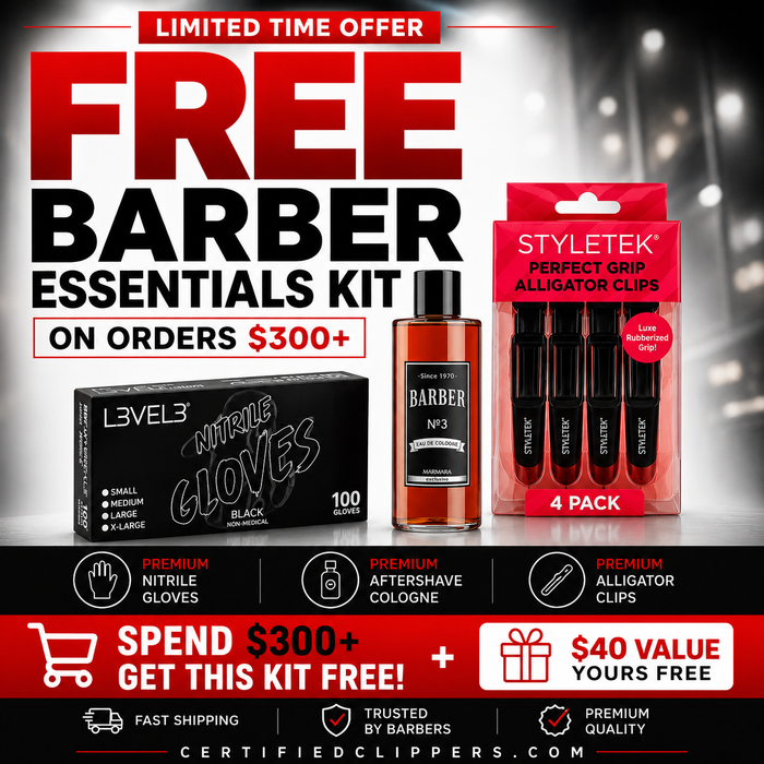 FREE Barber Essential Kit - Gloves, Aftershaver & Clips