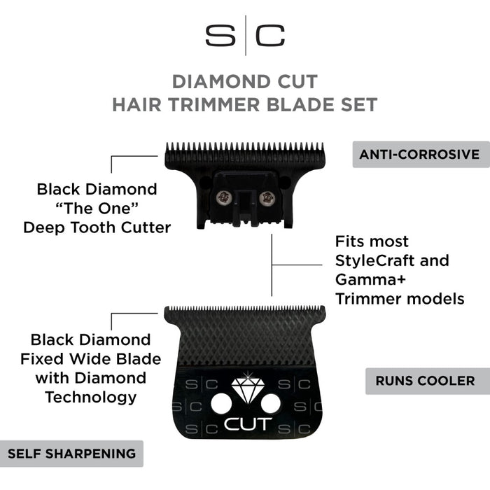 StyleCraft Diamond Cut DLC Trimmer Blade with “The One” Cutter (SC541B)