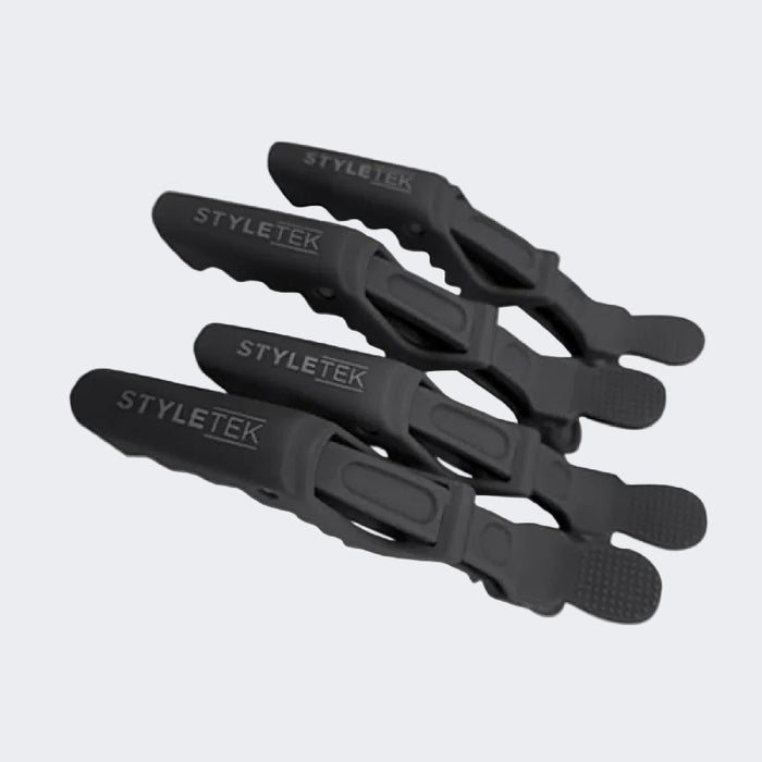 StyleTek Perfect-Grip Alligator Clips 4-Pack (Black)