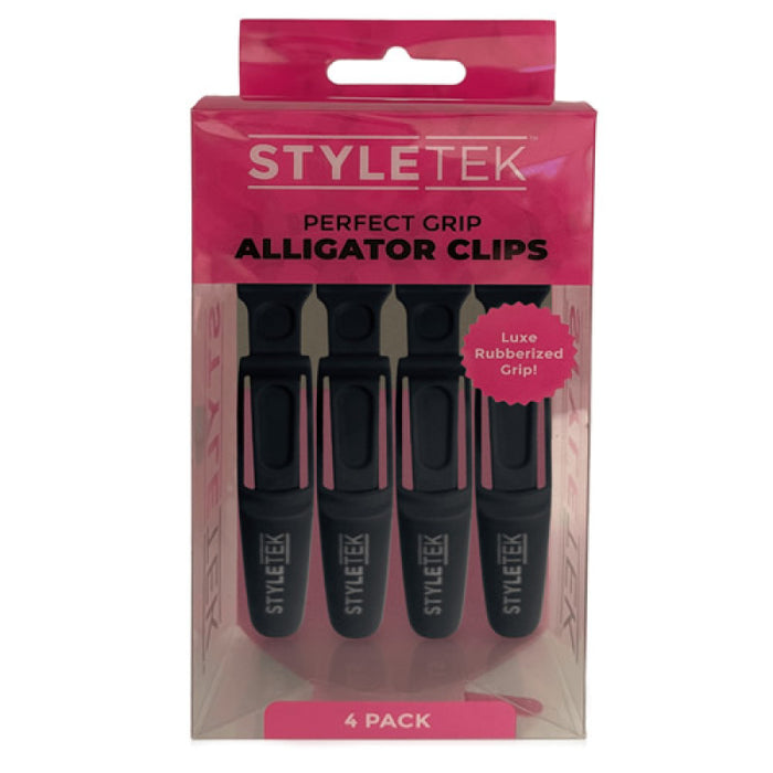 StyleTek Perfect-Grip Alligator Clips 4-Pack (Black)